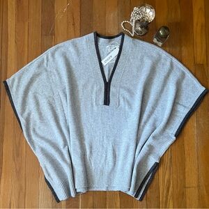 NWT Chico's V Neck Ball Chain Sweater Poncho Sweater Size L/XL